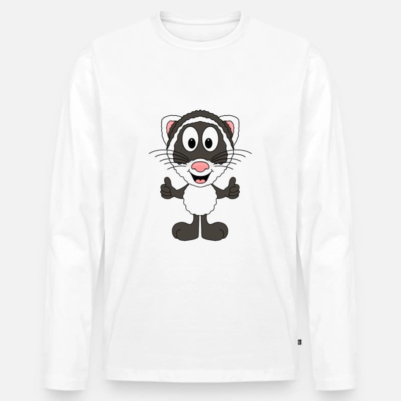 FRETTCHEN - TIERISCH - GUT - TIER - KIND - Männer Premium Bio Langarmshirt - Weiß