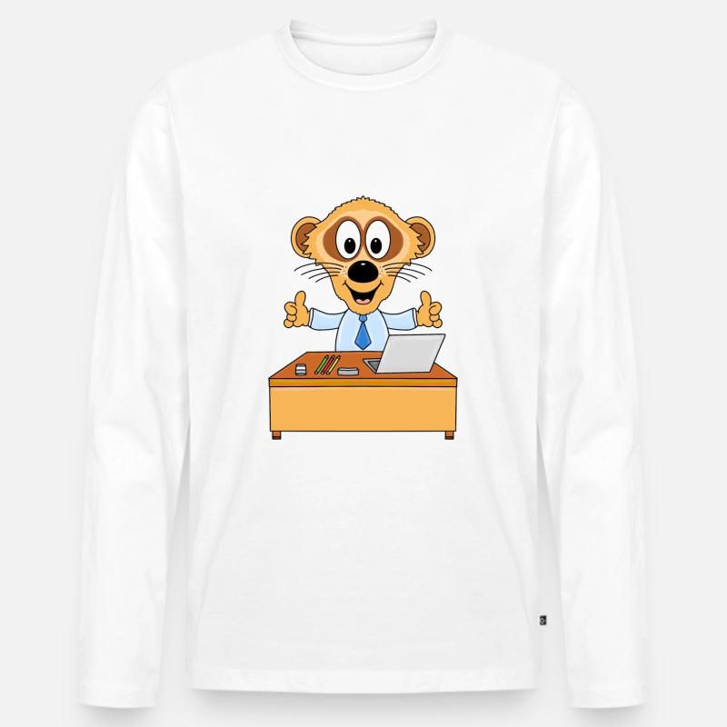 ERDMÄNNCHEN - ARBEIT - JOB - BERUF - MITARBEITER - Männer Premium Bio Langarmshirt - Weiß
