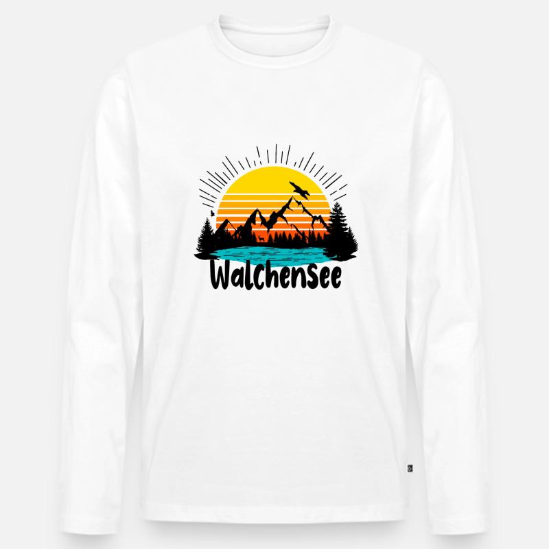 Walchensee Berge - Männer Premium Bio Langarmshirt - undefined