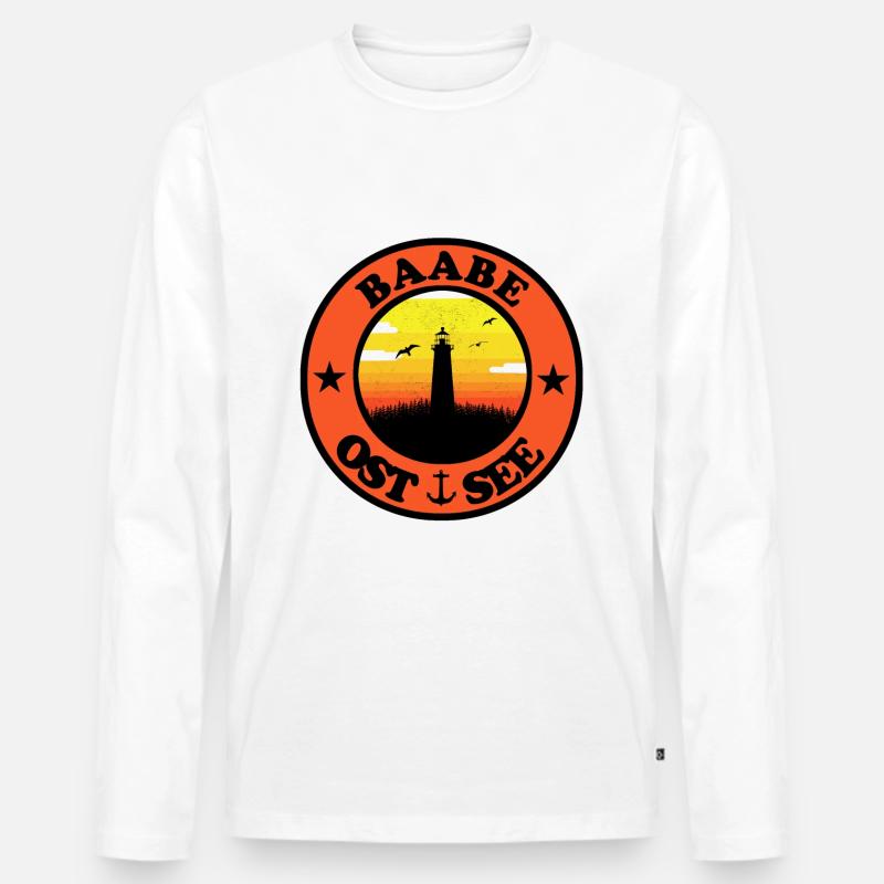 Leuchtturm Ostsee Baabe - Männer Premium Bio Langarmshirt - undefined