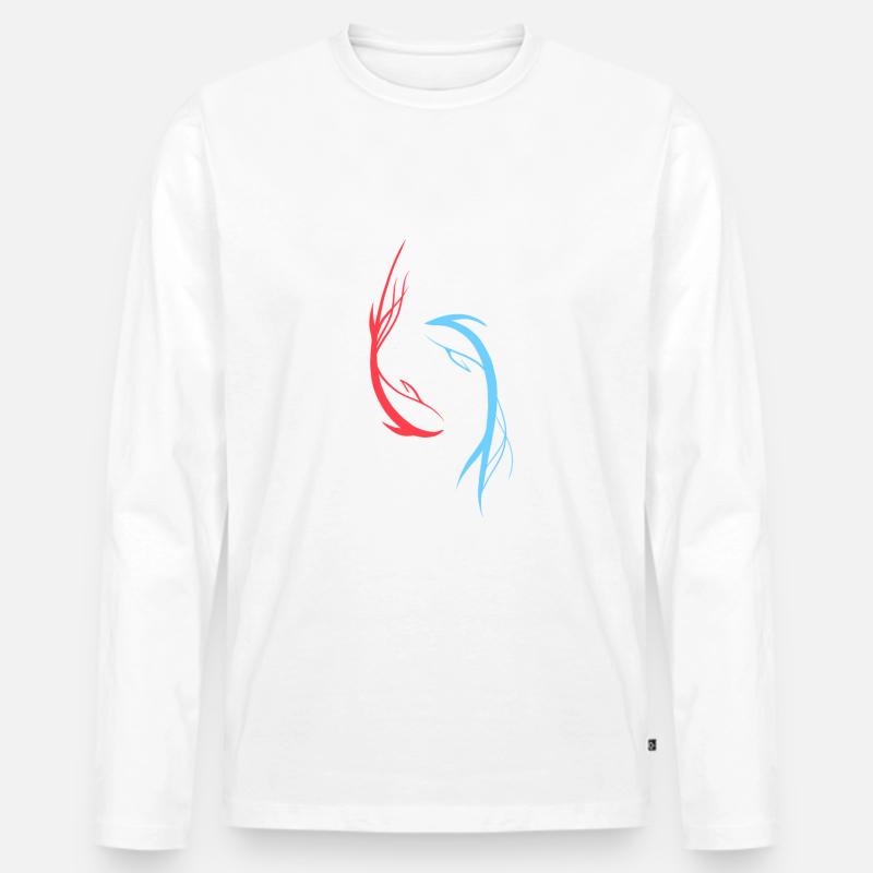 Fischschnur-Kunst - Männer Premium Bio Langarmshirt - Weiß
