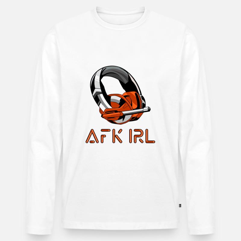 AFK IRL - Männer Premium Bio Langarmshirt - Weiß