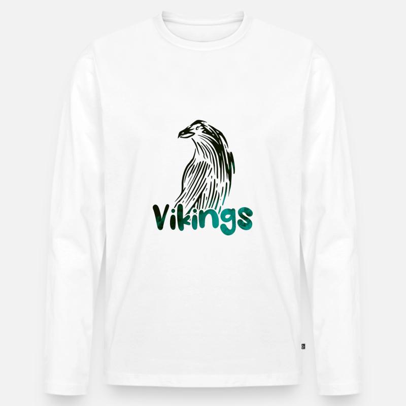 Rabenlogo Wikinger - Männer Premium Bio Langarmshirt - Weiß