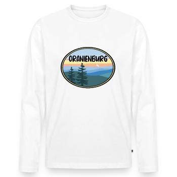 Oranienburg - Männer Premium Bio Langarmshirt - Weiß - Vorne - Nico (187cm)