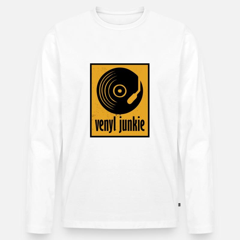 venyl junkie - Männer Premium Bio Langarmshirt - undefined