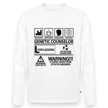 Conseiller en génétique Conseiller en génétique Paroles de papa - T-shirt manches longues Premium bio Homme - blanc - Devant - Nico (187cm)