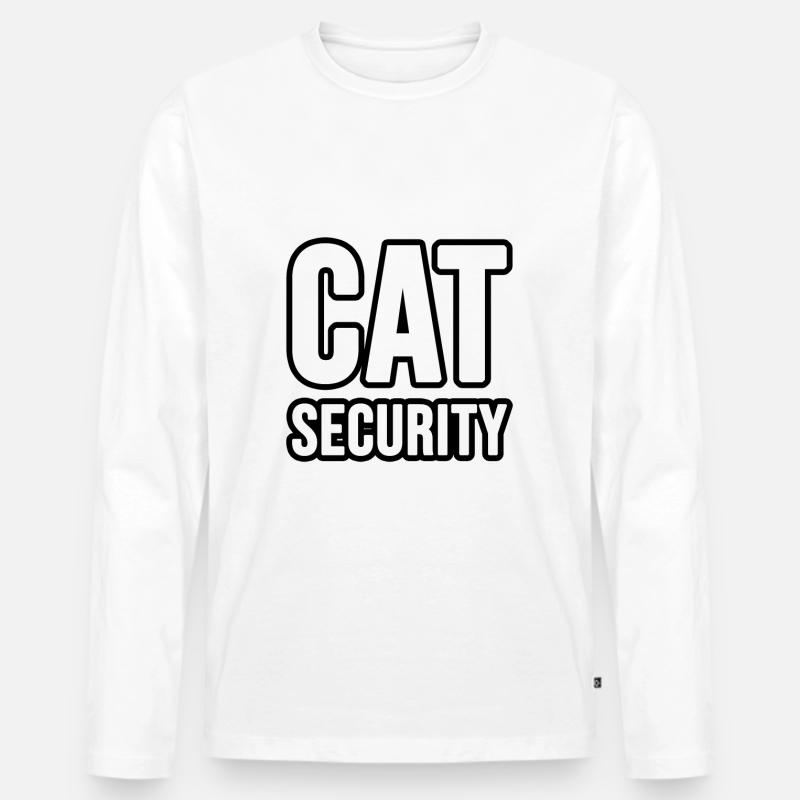 Hunde oder Katzen Security - Männer Premium Bio Langarmshirt - Weiß