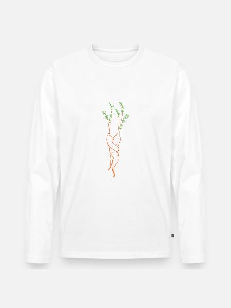 Cuddles HUGS carrots line art - Men's Premium Organic Long Sleeve Shirt - white