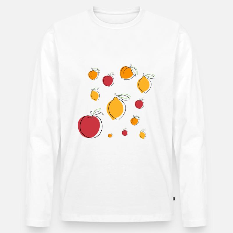 Obstparty! - Männer Premium Bio Langarmshirt - Weiß