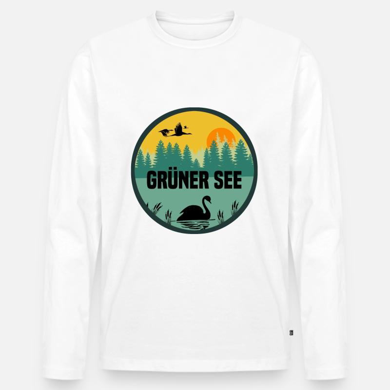 Grüner See - Männer Premium Bio Langarmshirt - undefined