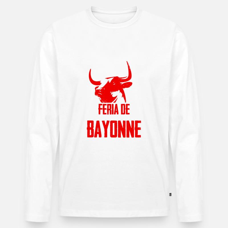 Feria de Bayonne - Männer Premium Bio Langarmshirt - Weiß