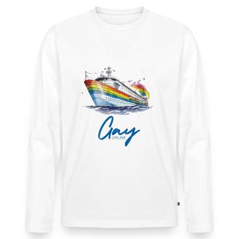 Gaycrouise - Männer Premium Bio Langarmshirt - Weiß - Vorne - Nico (187cm)