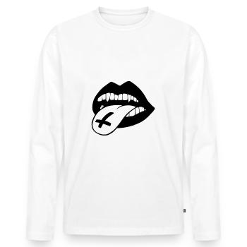 Satanist vampire - Men's Premium Organic Long Sleeve Shirt - white - Front - Nico (187cm)