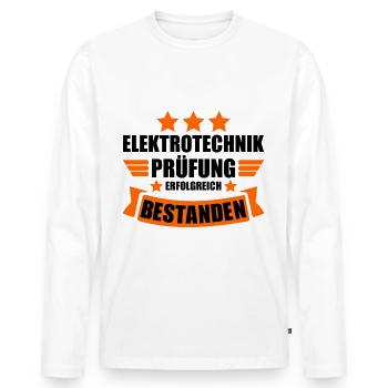 Elektrotechnik Abschluss Prüfung bestanden - Männer Premium Bio Langarmshirt - Weiß - Vorne - Nico (187cm)