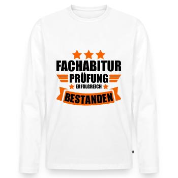 Fachabitur Fachabi Abschluss Bestanden - Männer Premium Bio Langarmshirt - Weiß - Vorne - Nico (187cm)