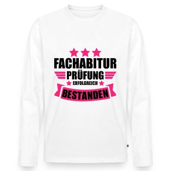 Fachabitur Fachabi Abschluss Bestanden Mädchen - Männer Premium Bio Langarmshirt - Weiß - Vorne - Nico (187cm)
