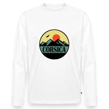 Corse - T-shirt manches longues Premium bio Homme - blanc - Devant - Nico (187cm)
