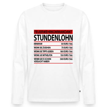 Feuerwehrkommandant Abschiedsgeschenk Lustige - Männer Premium Bio Langarmshirt - Weiß - Vorne - Nico (187cm)
