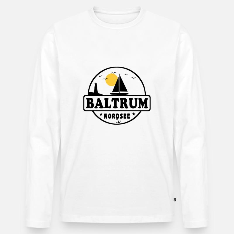 Ostsee Segelboot Leuchtturm Baltrum - Männer Premium Bio Langarmshirt - undefined