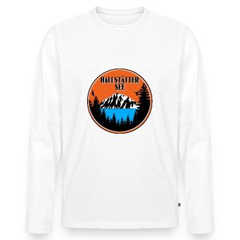 Hallstätter See - Männer Premium Bio Langarmshirt - Weiß - Vorne - Nico (187cm)