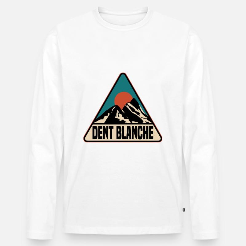 Dent blanche Berg Schweiz - Männer Premium Bio Langarmshirt - undefined