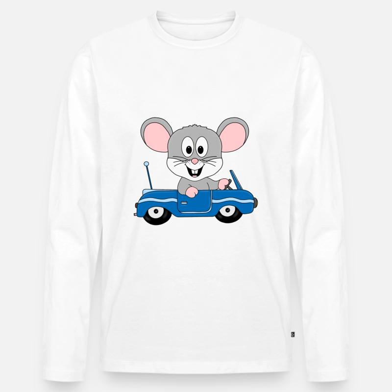AUTO - MAUS - TIER - KINDER - BABYS - Männer Premium Bio Langarmshirt - Weiß