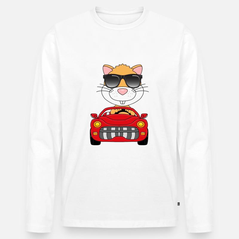 HAMSTER - TIER - Männer Premium Bio Langarmshirt - Weiß