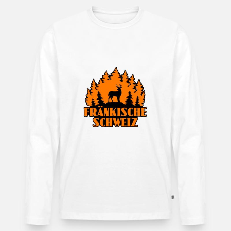 Fränkische Schweiz - Männer Premium Bio Langarmshirt - Weiß