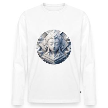 Min 01 - T-shirt manches longues Premium bio Homme - blanc - Devant - Nico (187cm)