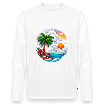 Ready for a holiday - Men's Premium Organic Long Sleeve Shirt - white - Front - Nico (187cm)
