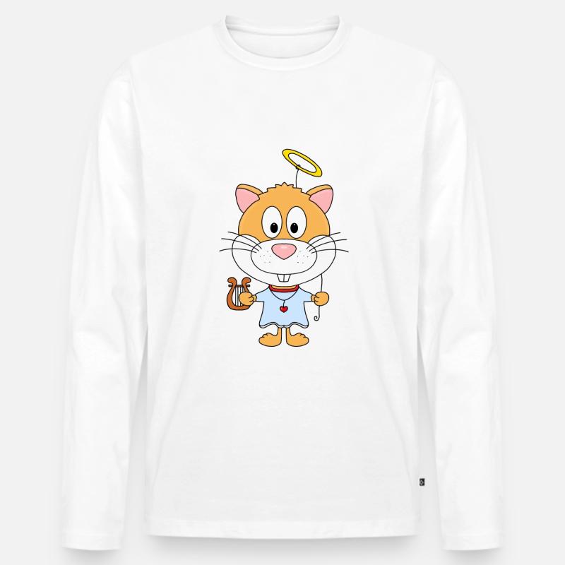 ENGEL - HAMSTER - TIER - TIERISCH - Männer Premium Bio Langarmshirt - Weiß