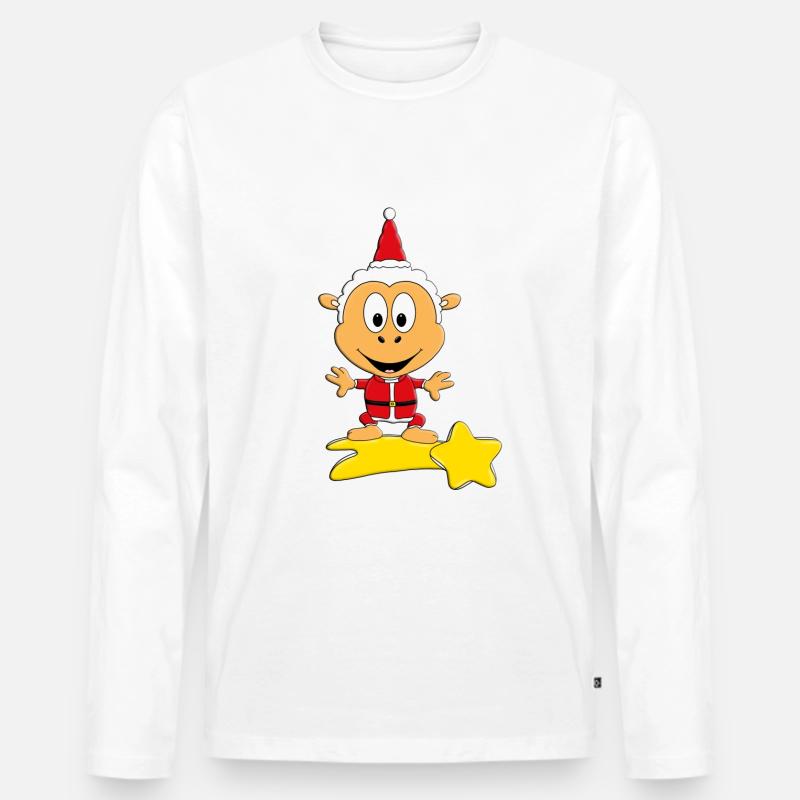 SCHAF - WEIHNACHTSMANN - STERNSCHNUPPE - Männer Premium Bio Langarmshirt - Weiß