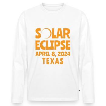 Solar Eclipse 2024 Texas - Men's Premium Organic Long Sleeve Shirt - white - Front - Nico (187cm)