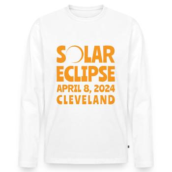 Sonnenfinsternis 2024 Cleveland Ohio - Männer Premium Bio Langarmshirt - Weiß - Vorne - Nico (187cm)