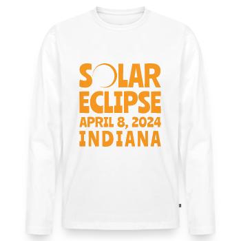 Solar Eclipse 2024 Indiana - Men's Premium Organic Long Sleeve Shirt - white - Front - Nico (187cm)