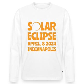 Sonnenfinsternis 2024 Indianapolis Indiana - Männer Premium Bio Langarmshirt - Weiß - Vorne - Nico (187cm)