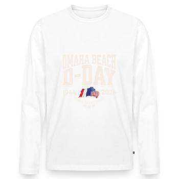 D Day Omaha Beach 2024 - T-shirt manches longues Premium bio Homme - blanc - Devant - Nico (187cm)