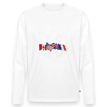 St Mere Eglise Normandy 80th anniversary - T-shirt manches longues Premium bio Homme - blanc - Devant - Nico (187cm)