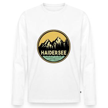 Lac Haidersee - T-shirt manches longues Premium bio Homme - blanc - Devant - Nico (187cm)