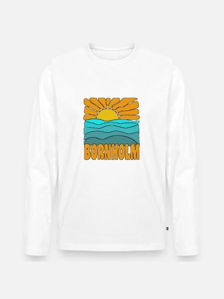 Sol og hav i Bornholm, Danmark - Premium økologisk langærmet T-shirt til mænd - 