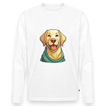 Mignon Labrador Retriever - T-shirt manches longues Premium bio Homme - blanc - Devant - Nico (187cm)