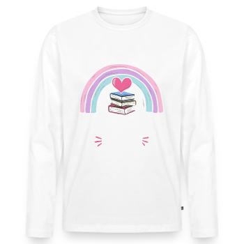 Third Grade Vibes - Men's Premium Organic Long Sleeve Shirt - white - Front - Nico (187cm)