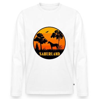 Sauerland - Männer Premium Bio Langarmshirt - Weiß - Vorne - Nico (187cm)