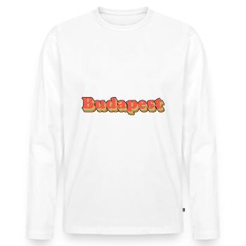 Budapest - T-shirt manches longues Premium bio Homme - blanc - Devant - Nico (187cm)