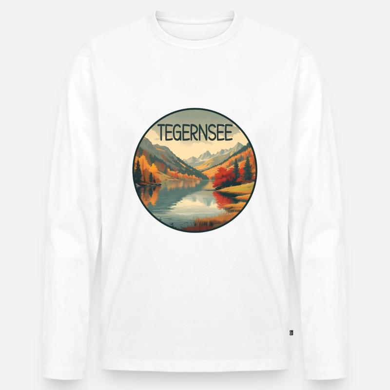Tegernsee retro bergsee - Männer Premium Bio Langarmshirt - undefined