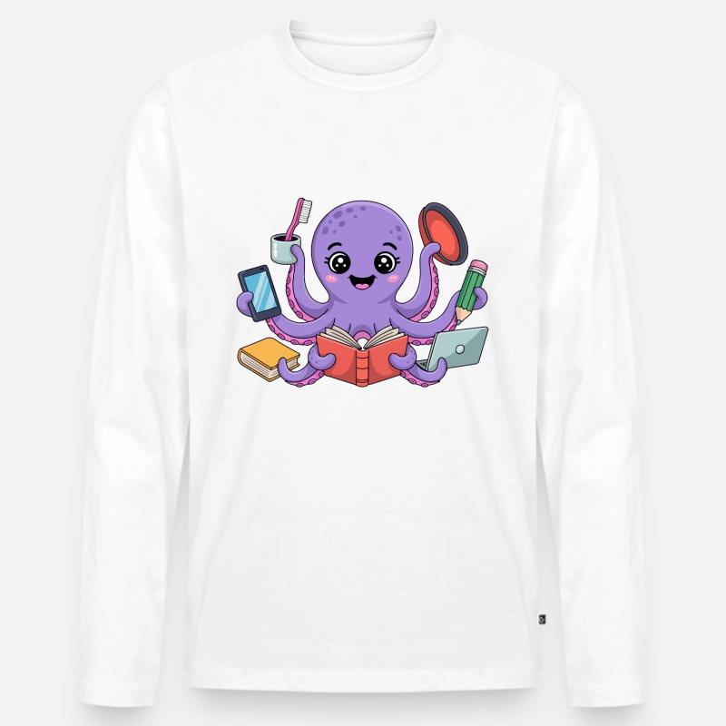 Octotasking Krake im Multitasking Modus - Männer Premium Bio Langarmshirt - undefined