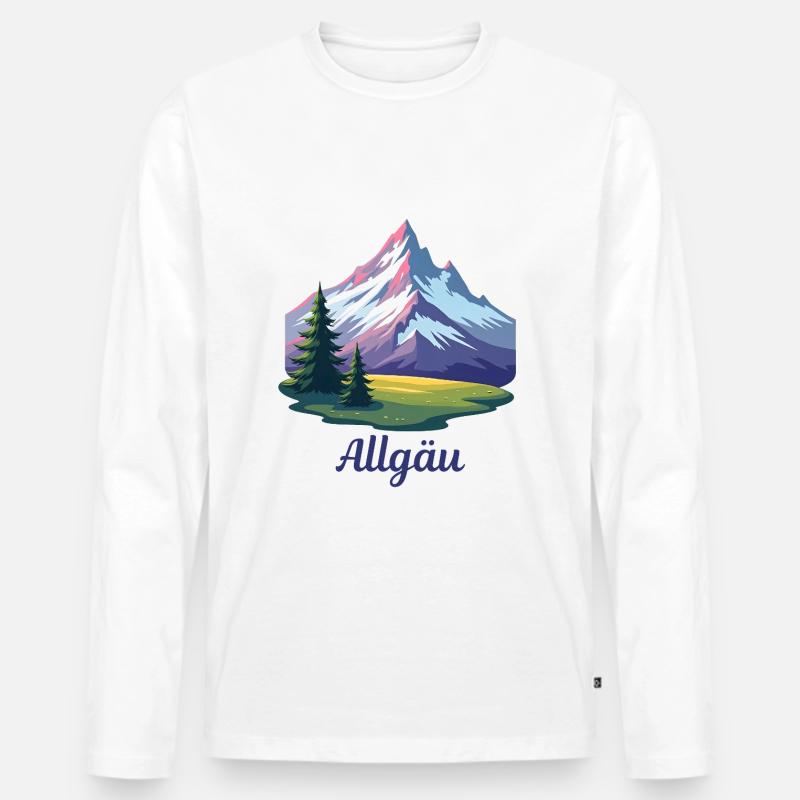 Allgäu bunt comic - Männer Premium Bio Langarmshirt - undefined