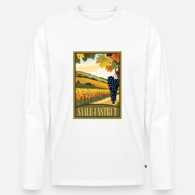 Saale Unstrut Weinberg - Männer Premium Bio Langarmshirt - undefined