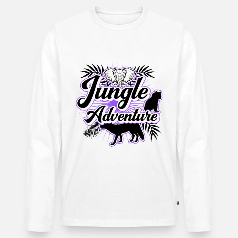 Safari Big five - Männer Premium Bio Langarmshirt - Weiß