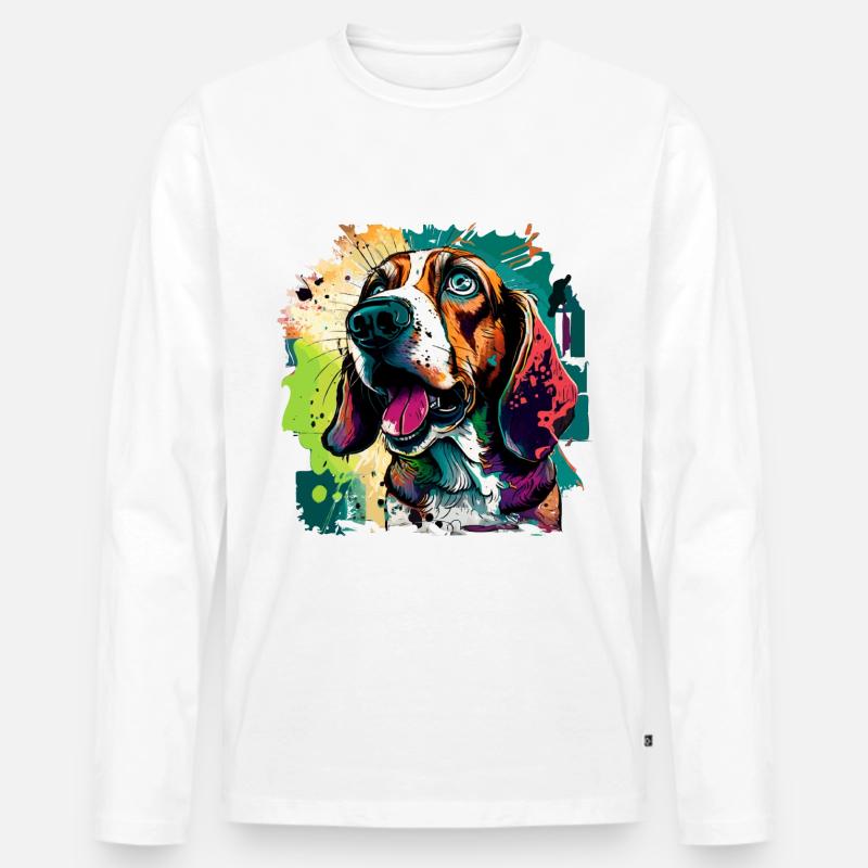 Cooler Hund - Männer Premium Bio Langarmshirt - Weiß